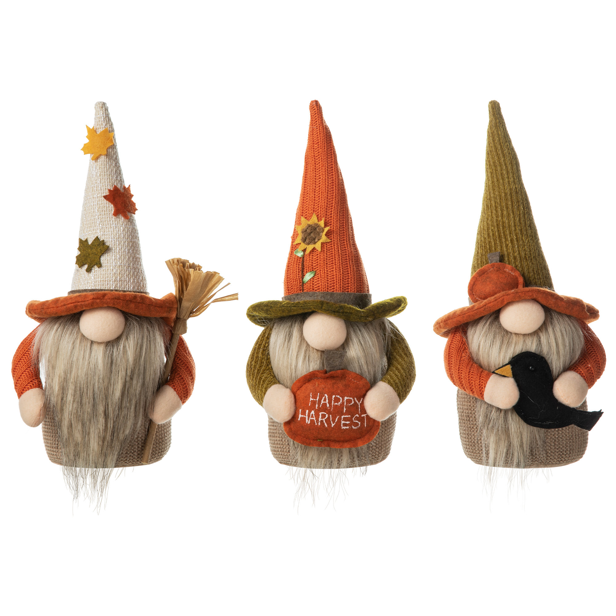 The Holiday Aisle® 3 Piece Fall Decoration Gnome Set & Reviews | Wayfair
