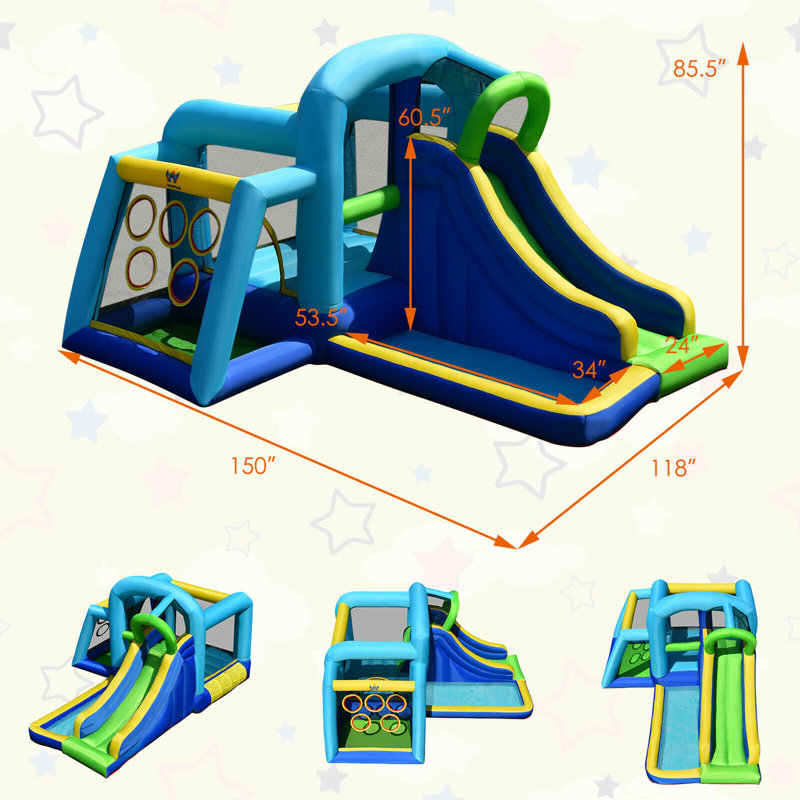 Jeu gonflable 150 'x 118' avec toboggan