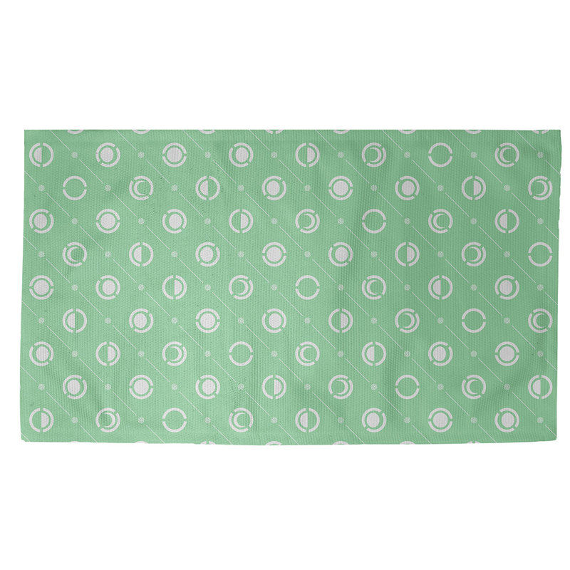 Vert Tapis décoratif phases de lune, Rectangle 3 pi x 5 pi