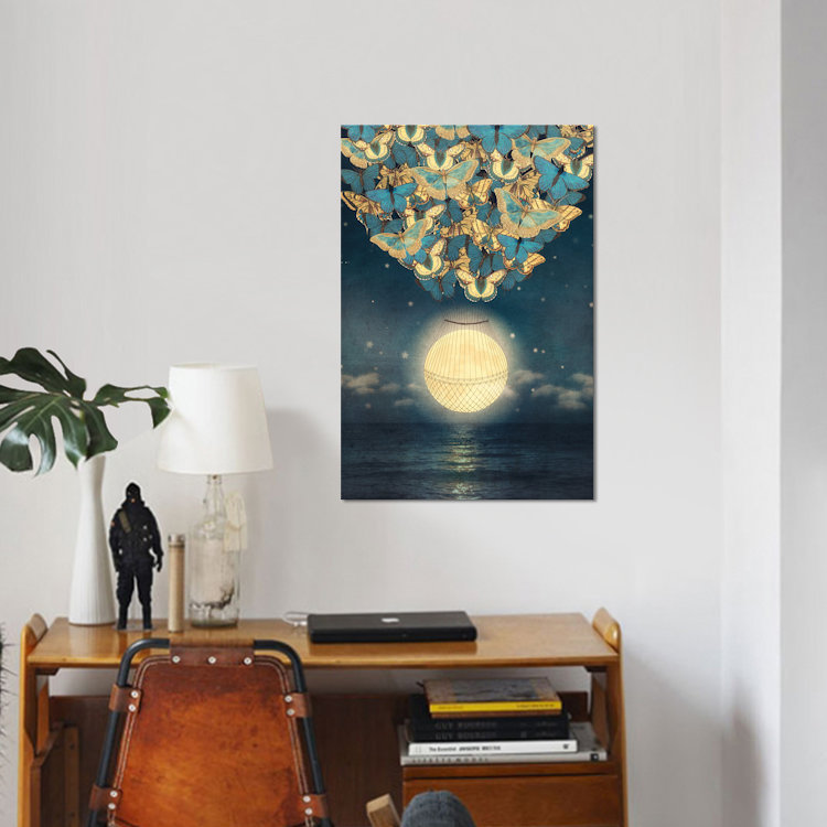 « rehausser la lune », impression sur toile, H 40 po x l 26 po x P 1,5 po, Toile tendue, Pas de tapis