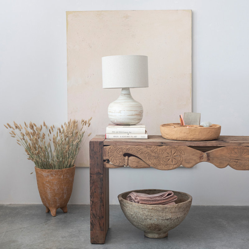 Azaruddin Bamboo Table Lamps with Linen Shade