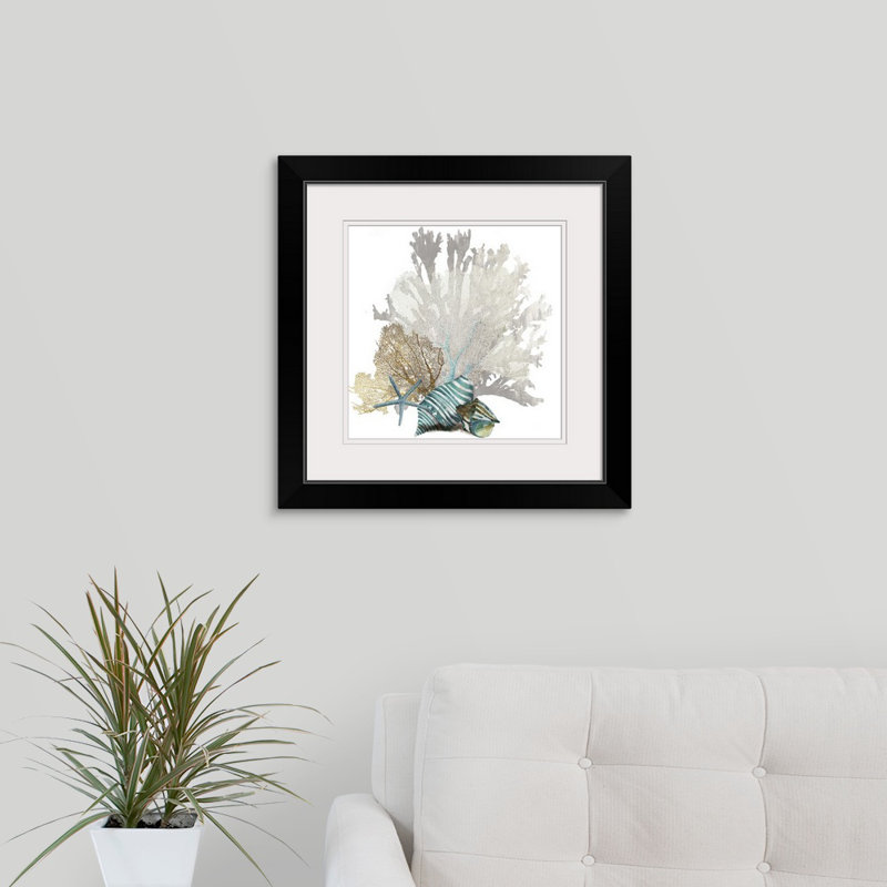 « Coral » par Aimee Wilson - reproduction d'impression sur toile tendue, H 28 po x l 28 po, Impression encadrée, Noir