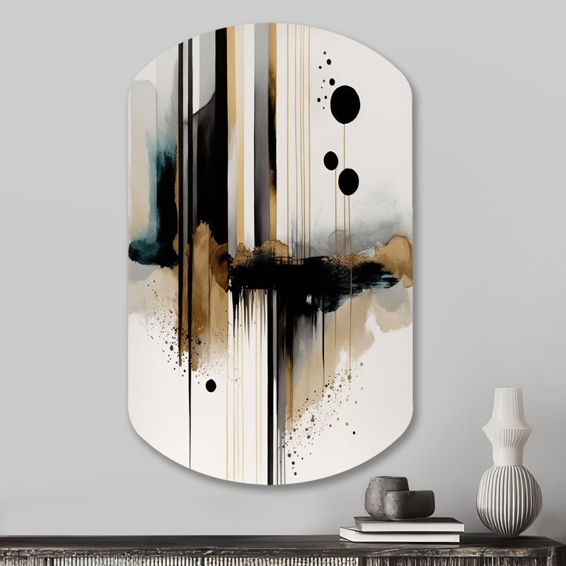 Staphany abstrait transitionnel moderne formes I - formes abstraites cylindrique en métal, reproduction d'art asymétrique moderne
