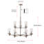 Luminaire suspendu 9 lumières en nickel