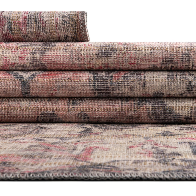 Engelman Oriental Beige/Pink Area Rug, Rectangle 7'10" x 10'