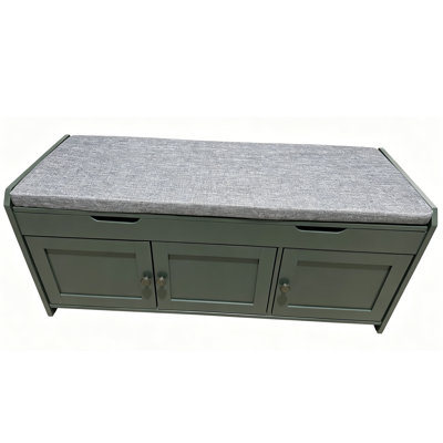 Banc de rangement rembourré 10 paires de chaussures en mélange de lin