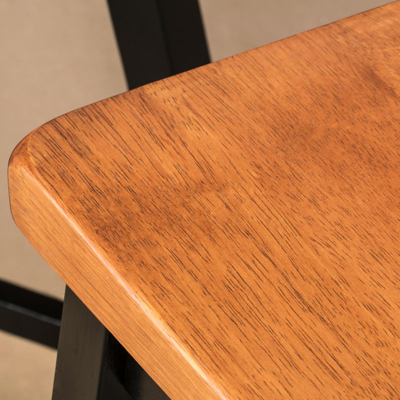 Tabouret de selle 29 po en bois, noyer et attrayant