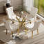 Ensemble de salle à manger à piédestal rond 5 pièces avec chaise capitonnée en velours pour salle à manger et salon-1248467047-1234961160-1248467101