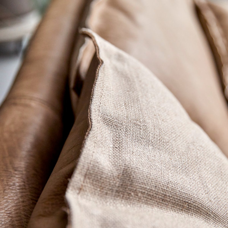 Woodnest Upholstered Sofa, Brown