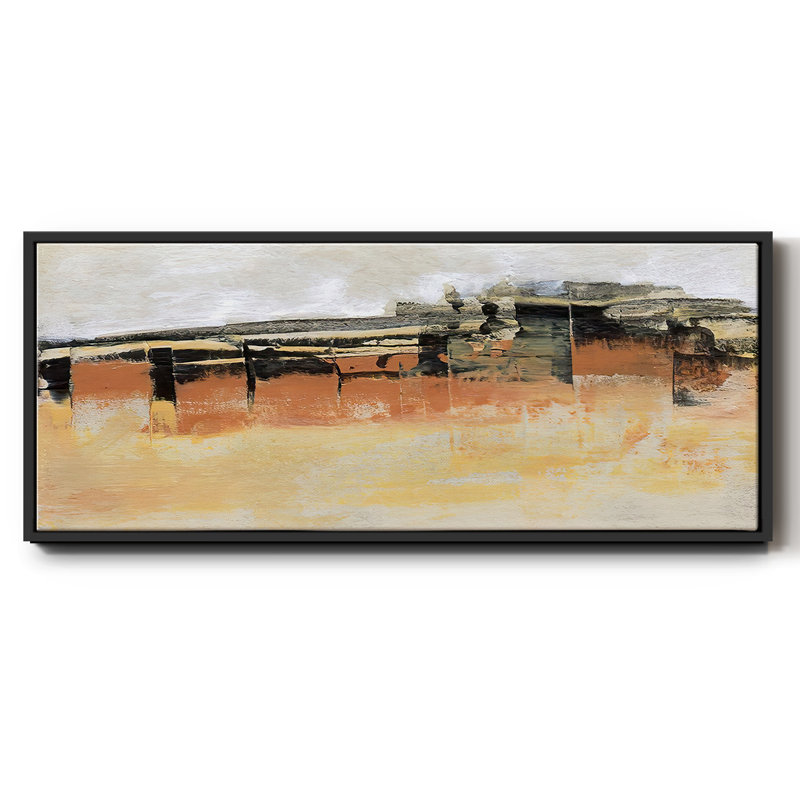 Ponts ocre II - toile encadrée, H 8 po x l 20 po