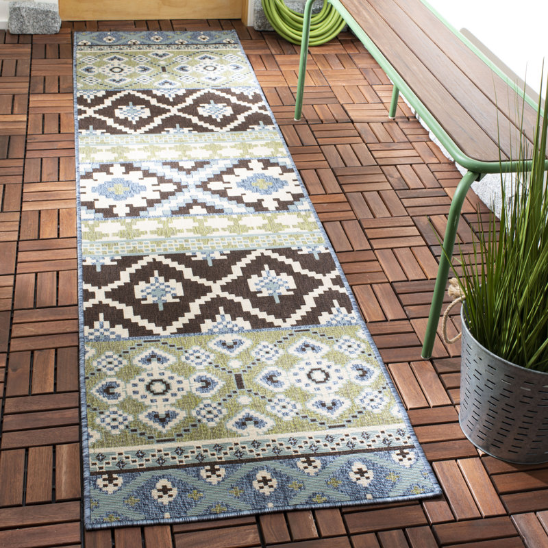 Tapis intérieur / extérieur Northpoint Southwestern, Tapis de couloir 2 pi 3 po x 6 pi 7 po