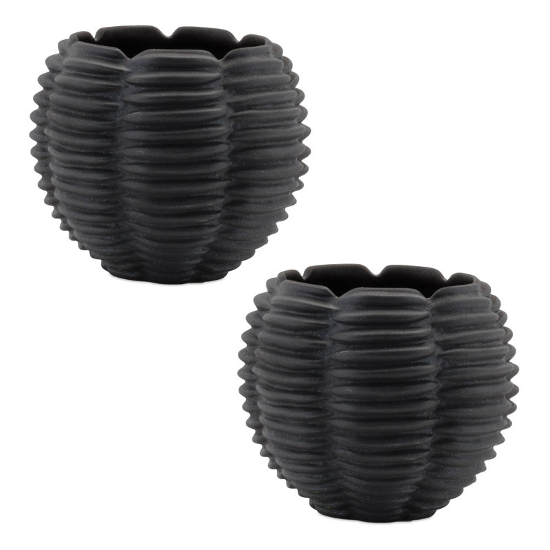 Ribbed Ceramic Bud Vase