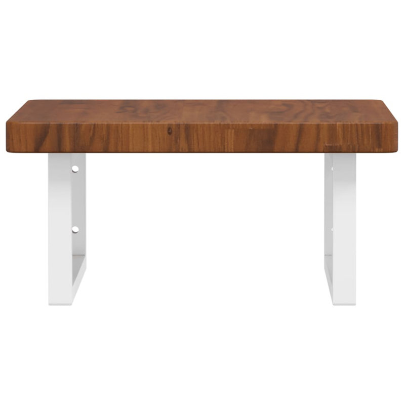 Arvard 50cm Solid Wood Bathroom Vanity Top, Dark Oak/White