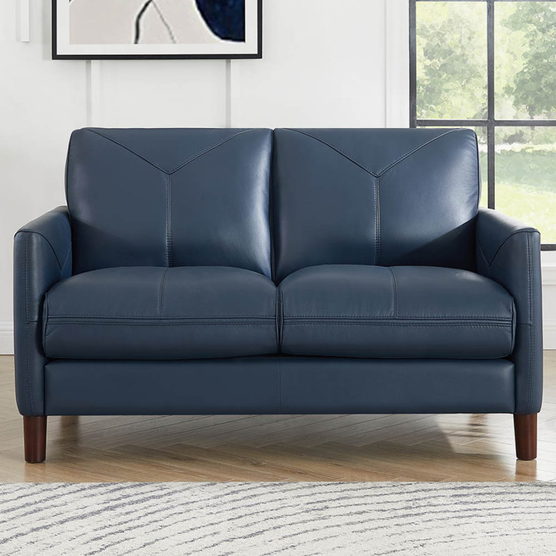 Causeuse moderne en cuir Yorkdale, Marine