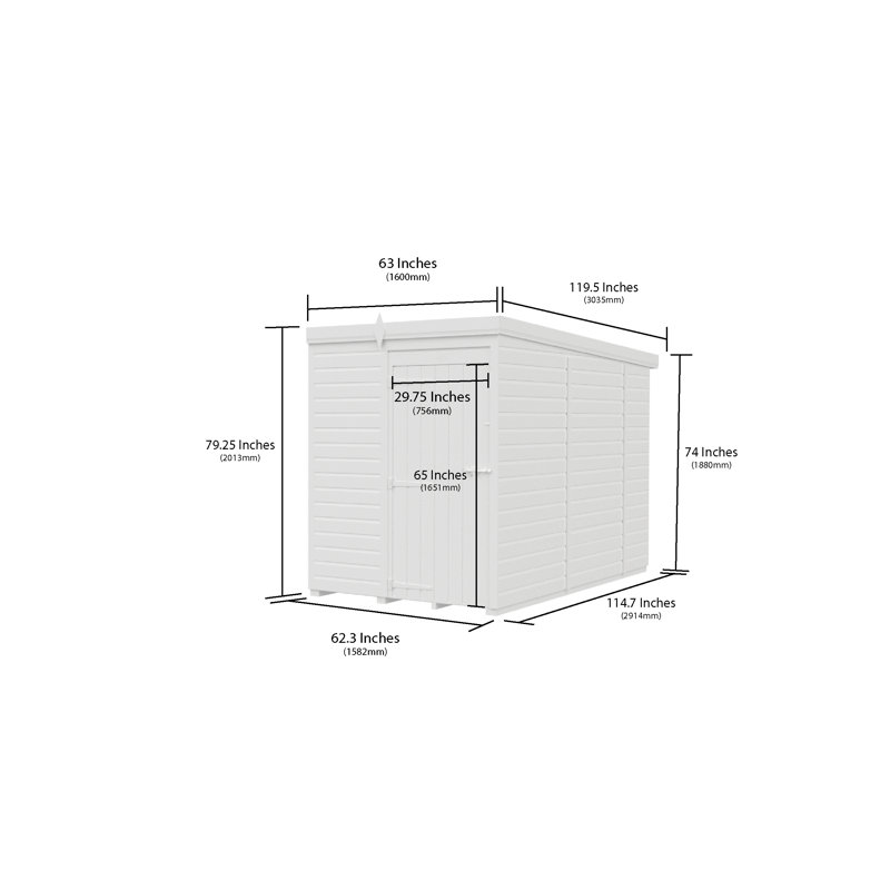 5x10 Pent Composite Shed