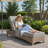 26.5'' W x 80'' D x 6'' H Outdoor Chaise Lounge Seat / Back Cushion with Pillow and Pocket-1762697128-1762697129