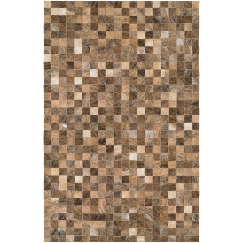 Corsi Brown Naturals Handmade Cowhide Rug, Rectangle 2' x 4'