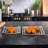 Modern Metal Aluminum Tray and Plate Set with Decorative Cut-Out Design, Contemporary Square Style Accent Display, Durable Lightweight Structure, Nesting Plate for Versatile Styling Set of 2-918919990
