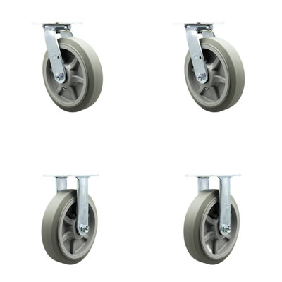 4 Piece Thermoplastic Rubber Caster Set