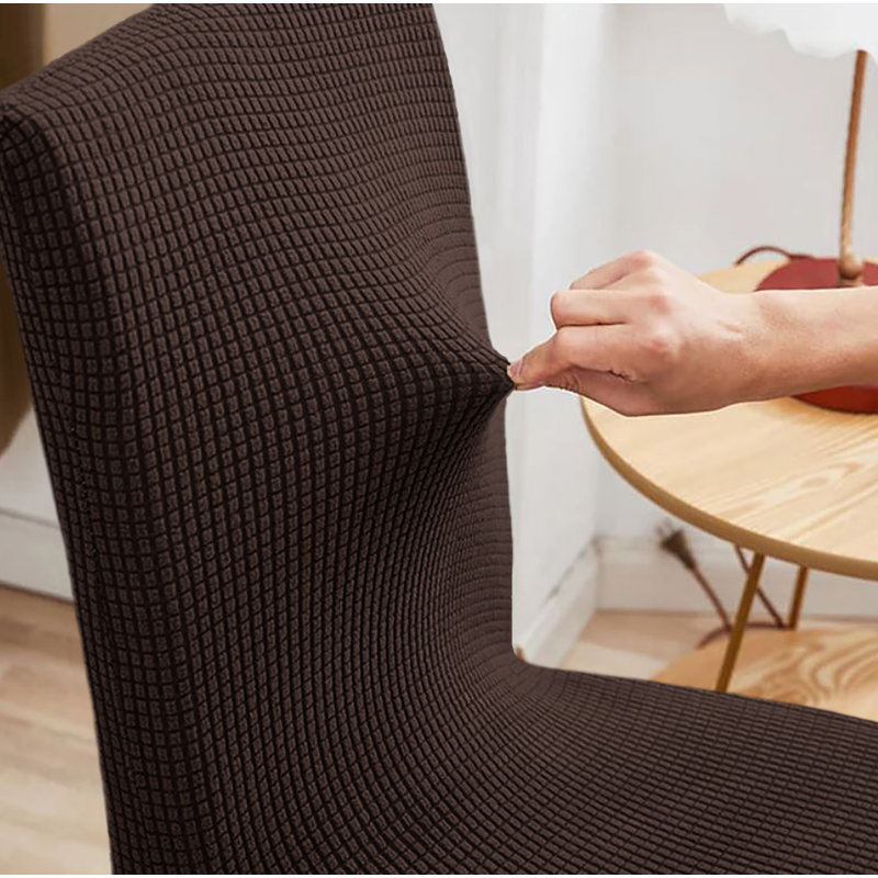Ensemble de 6 pièces - Housse de protection pour chaise de bureau de cuisine, Polyester chocalate