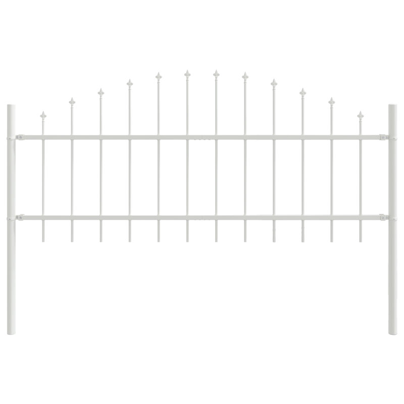 170 cm W Steel Fence Panels Fencing, White, 100cm H x 170cm W