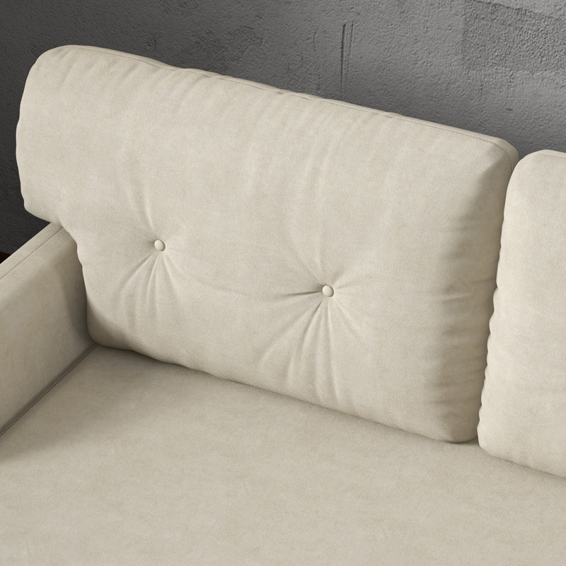 Causeuse en lin Tipper 58,3 po, 100% lin blanc