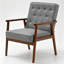 Upholstered Linen and Faux Sheepskin Armchair