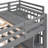 Full Over Twin & Bunk Bed, Gray, Solid Pine Wood Structure, Guardrails For , Storage Drawers Stair To Upper Security,-1825193543