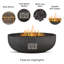 Carson 38" Round Concrete Propane Fire Pit in Carbon by Jensen Co.-1997121880-1997121877-1997121883