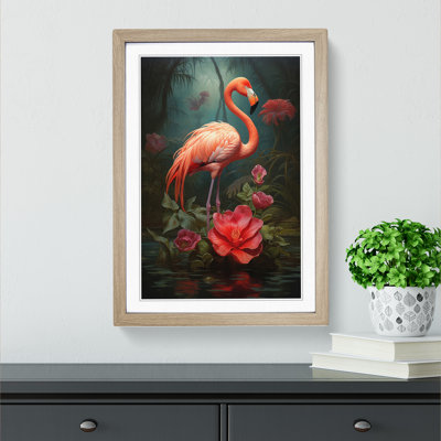 Flamingo Symbolism - Single Picture Frame Print on Wood