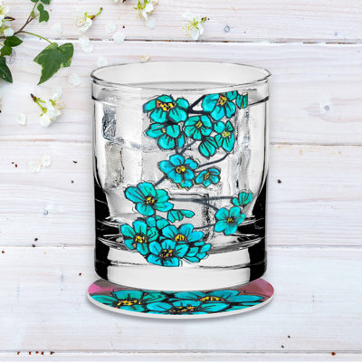  Quelque chose de bleu - Ensemble de bougie et sous-verre à la framboise et à la vanille