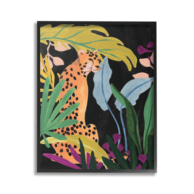 "Jungle Leaves & Cheetah", art mural sur toile par June Erica Vess