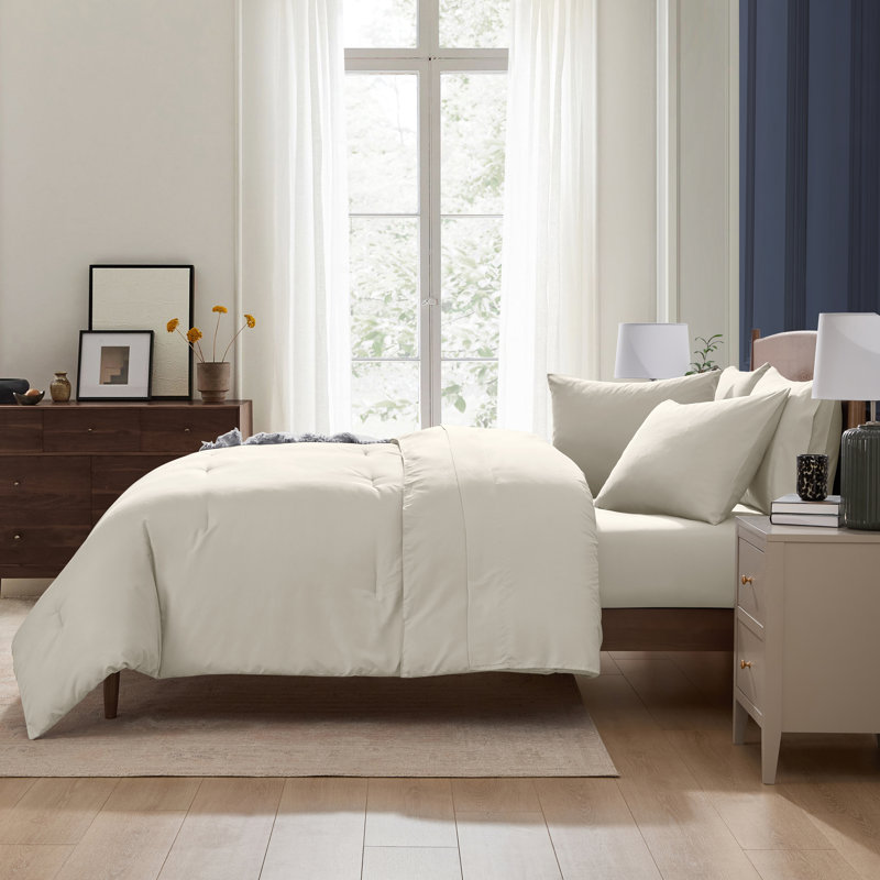 Ensemble d'édredon en microfibre 7 pièces avec draps, Édredon de grande taille et 6 pièces supplément, Gruau