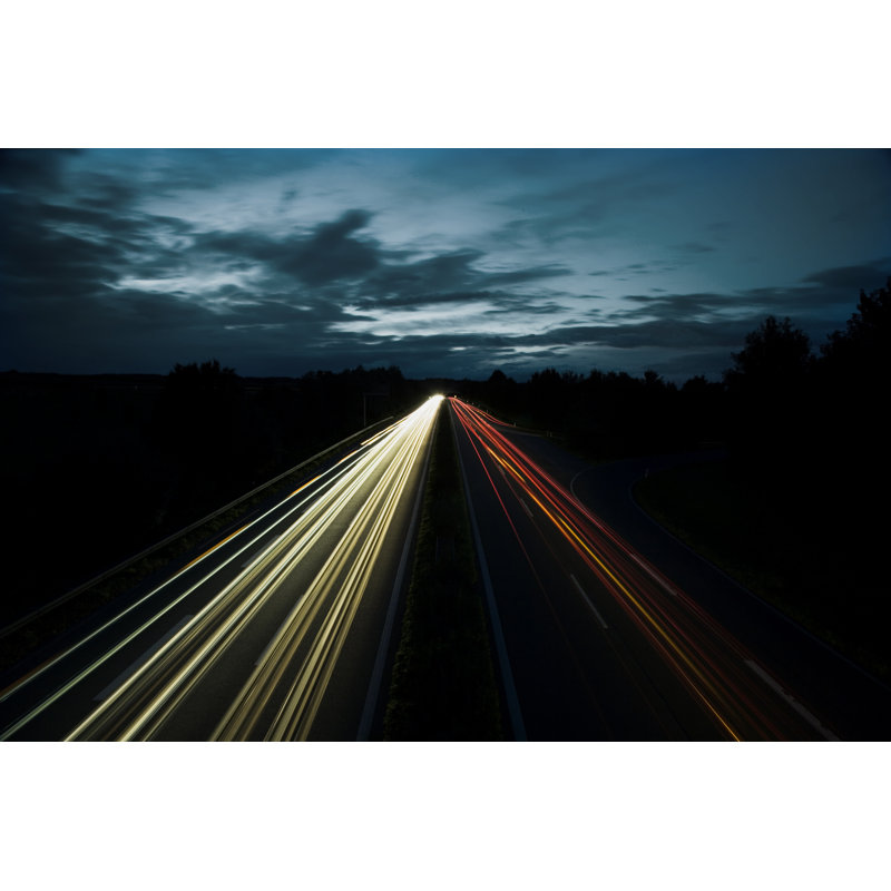Highway At Night by Mlenny - Print, 20cm H x 30cm W