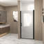 Porte de douche pivotante avec poignée en acier inoxydable