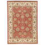 High-Quality Hand-Knotted Red And Ivory Area Rug