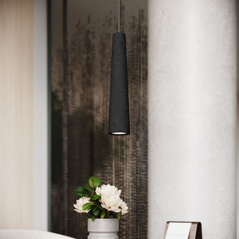 1 - Light White Cylinder Pendant, Grey