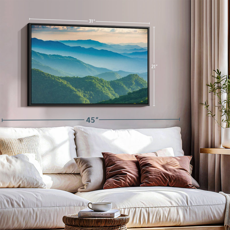 Nature «Misty Mountains Wall Art», H 21 po x l 31 po