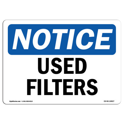 Used Filters Aluminum Sign 12 x 18