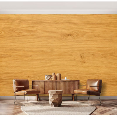Wall Mural Peel and Stick Wallpaper Natural Light Oak Wood Grain Warm Golden Brown Horizontal Planks Self-Adhesive Removable Contact Paper Wall Decor for Living Room Bedroom 69"H x 96"W