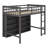 Loft Bed With Open Storage Shelves And Built-In Ladder
