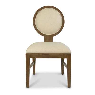 Gisella - Chaise d'appoint rembourrée - Lot de 2 - Finition châtaigne