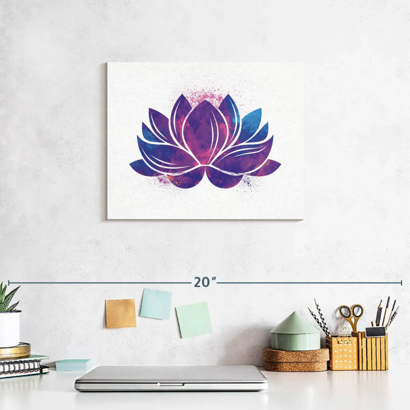 Silhouette de lotus mauve, H 8 po x l 10 po x P 1 po