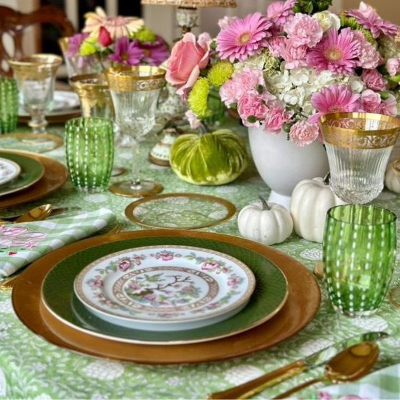 Eden Green Square Tablecloth, 60" Square