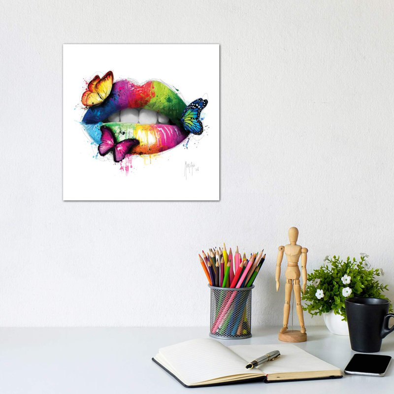 Butterfly Kiss by Patrice Murciano - Wrapped Canvas Print, 30.48 cm H x 30.48 cm W