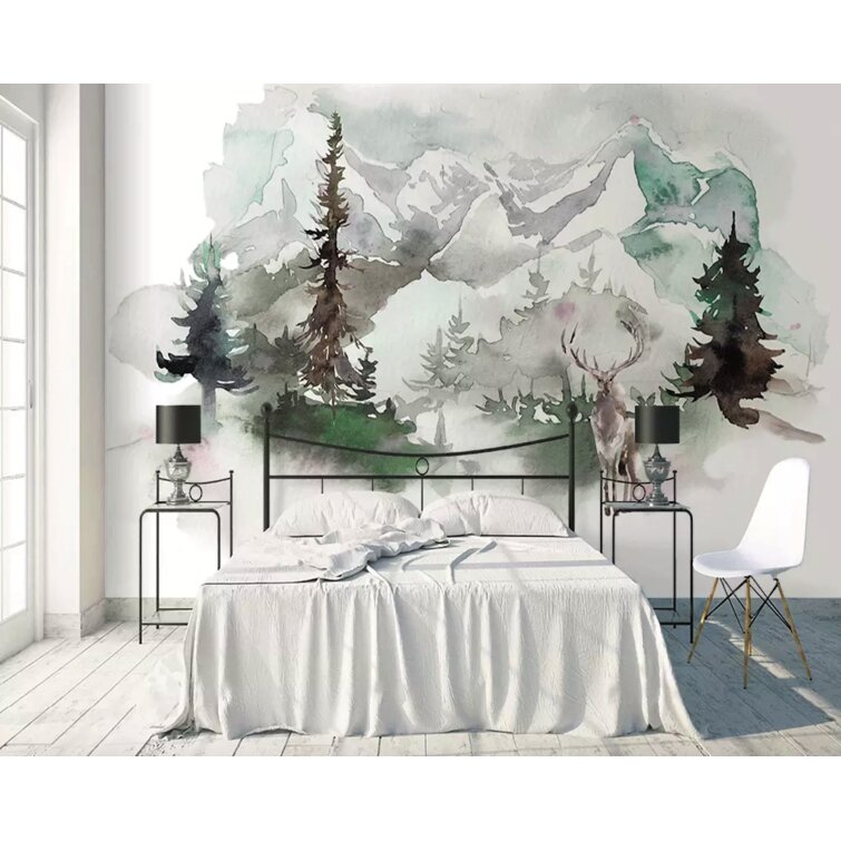 Nordic Abstract Waves Wallpaper Mural • Wallmur®