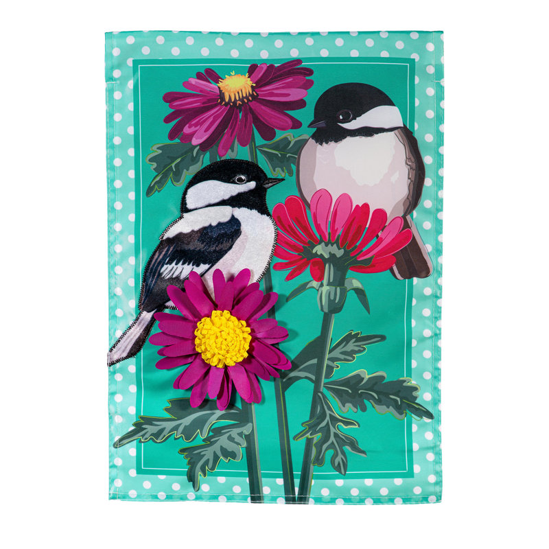 Drapeau de jardin Chickadee Friends