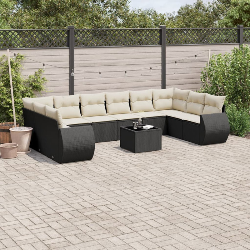 Vidaxl Garden Sofa Set Black