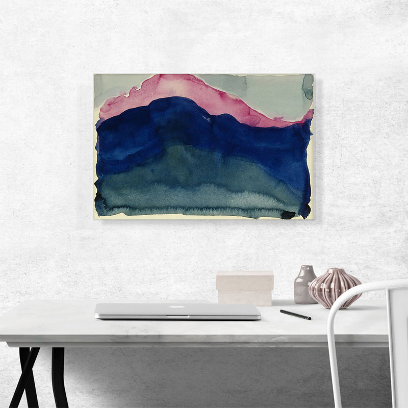 «Pink and Blue Mountain 1916» par Georgia O-Keeffe, reproduction d'art sur toile tendue, H 18 po x l 26 po x P 1,5 po