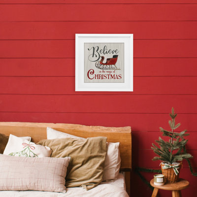«Believe Magic Of Christmas», reproduction sous verre encadrée, design par Charity Henderson
